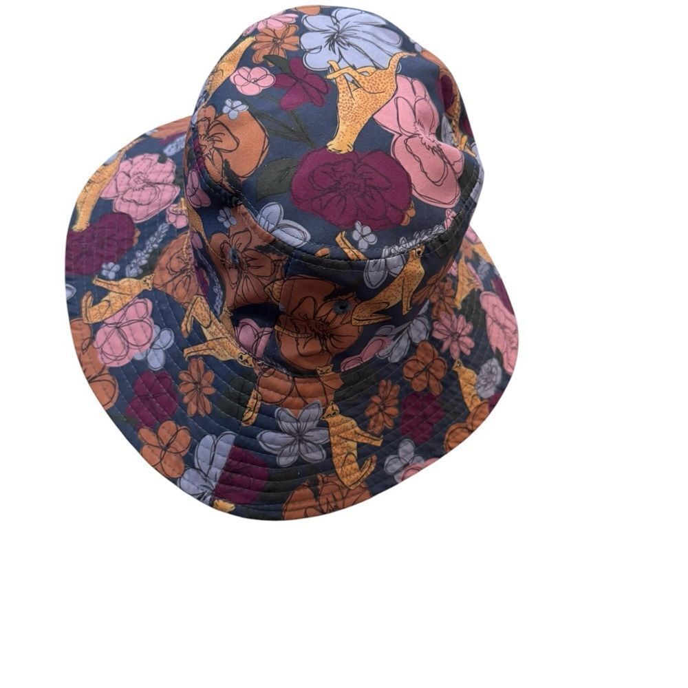 Quagga Green Label Floral Cheetah Wide Brim Bucket Hat - Picture 4 of 6